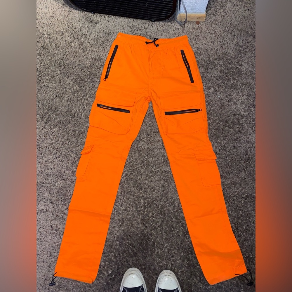 Orange fashion nova track pants